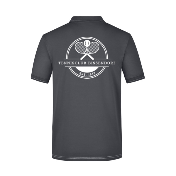 Rückendruck weiß - Men's Elastic Polo Miniaturansicht