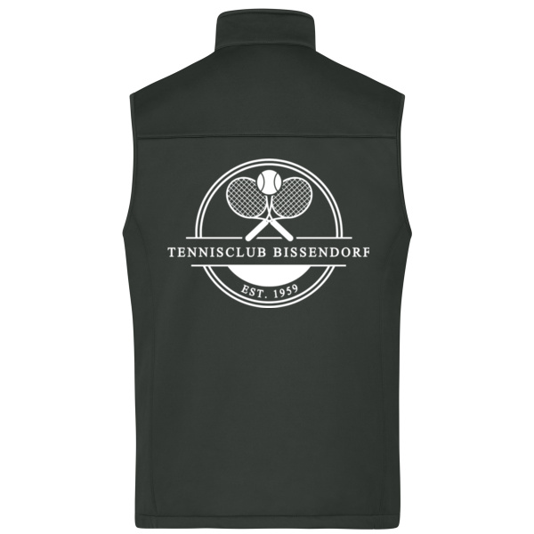 Rückendruck weiß - Men's Softshell Vest Miniaturansicht