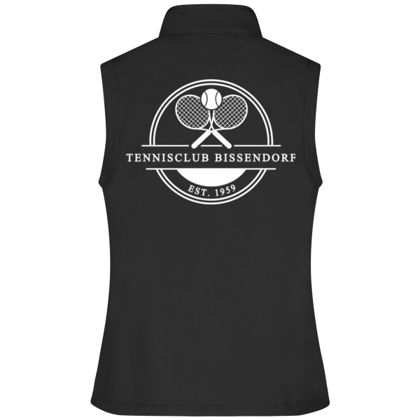 Rückendruck weiß - Ladies' Promo Softshell Vest Miniaturansicht